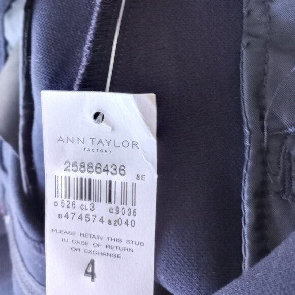 'ANN TAYLOR FACTORY' Navy Signature Pant Size 4 NWT 4 Pocket - Picture 7 of 12